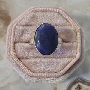 Elegant Silver and Blue Stone Ring